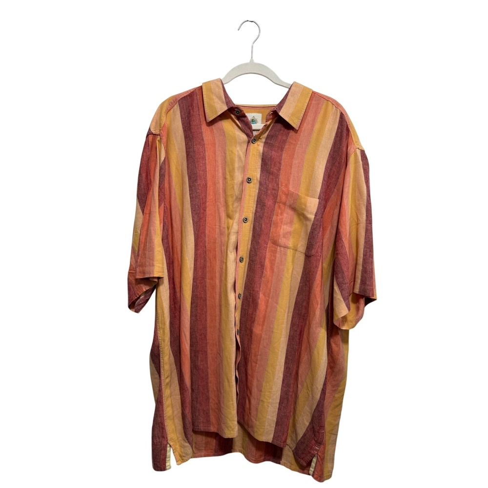 The Territory Ahead Mens XXLT Striped Short Sleeve Button Down Shirt Cotton Tall